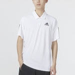 adidas Solid Color Stripe Tennis Athleisure Casual Sports Short Sleeve Polo Shirt White HF1815