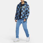 Men's Nike Lebron Grid Basketball Sports Stay Warm Hooded Down Jacket Blue DA6718-469