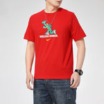 Nike Dri-FIT Tortoise Printing Quick Dry Sports Round Neck Short Sleeve Large Red CZ9830-657