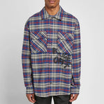 Off-White C/O VIRGIL ABLOH OW FLANNEL CHECK SHIRT BLUE OMGA091F19F330063010