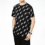PUMA Full Print Logo Round Neck Breathable Round Neck Short Sleeve Black 846430-01