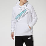 PUMA Athleisure Casual Sports Colorblock Printing Logo hooded Knit White 588667-02