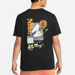 Men's Nike Logo Plant Pattern Printing Round Neck Casual Short Sleeve Black T-Shirt DQ1034-010