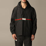 Gucci Label Coated Cotton Trench Coat For Men Black 594861-XDBCH-1043