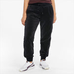 (WMNS) PUMA Iconic Embroidery Logo Knitting Trousers Black 532951-01