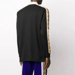 Gucci SS20 Side Sleeve Logo Striped Ribbon Long Sleeve Polo Shirt For Men Black 598955-XJB0Q-1082
