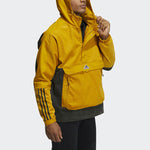 adidas M Corduroy Ank Half Zipper Colorblock Sports hooded Logo Jacket Brown HD0366