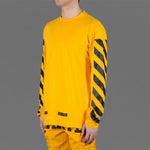 Off-White C/O VIRGIL OW 13 Alphabet Stripe Long Sleeves Unisex Yellow AU2001-03-04