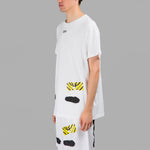 Men's Off-White C/O VIRGIL ABLOH Tiger Stripes Splash Ink Printing Short Sleeve White T-Shirt OMAA002S171850130110