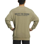 Men's adidas Alphabet Printing Pattern Pullover Round Neck Long Sleeves Green HZ7019