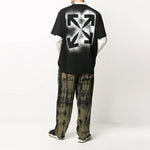 Off-White Splash Ink Arrow Round Neck Short Sleeve Black OMAA038E20JER0031001