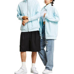 adidas Solid Color Stand Collar Long Sleeves Jacket Unisex Light Blue HK2916