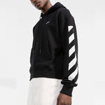 Off-White SS22 sleeve White Stripe Pullover Ordinary Version Black OMBB037C99FLE0011001