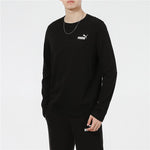 PUMA Logo Print Training Sports Breathable Round Neck Long sleeve T Shirt Men s Black 589027-01