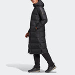adidas Windproof Stay Warm hooded mid-length Down Jacket Black GE9995