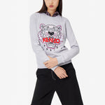 (WMNS) KENZO SS21 Tiger Head Embroidery Round-Neck Swea Grey F952SW7054XA-93