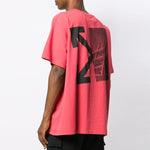 Off-White Splitted Arrows Large Short Sleeve Loose Fit Red OMAA038E191850102010