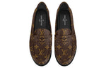 (WMNS) LOUIS VUITTON Monogram Leather Logo Loafers 'Brown' 1A8VKZ