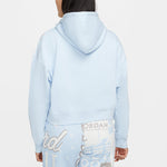 (WMNS) Air Jordan Funny Pattern Knit Short Pullover Hoodie Light Blue DD9296-438
