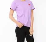 (WMNS) COMME des GARCONS PLAY Heart Logo Tee 'Purple Pink' AZ-T211-051-4