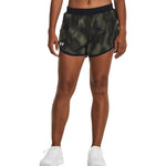 (WMNS) Under Armour Fly-By 2.0 Printed Shorts 'Black Green' 1350198-021