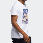 adidas Basketball Cartoon Printing Short Sleeve White GE1057