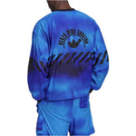 Men's adidas original Logo Pattern Printing Round Neck Pullover Long Sleeves Blue HD4808