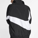Nike Big Swoosh Sportswear Cardigan Woven Stand Collar Logo Jacket Black AR3133-010