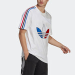 adidas originals MENS Tricol Logo Printed Crew Neck Short Sleeve White GQ8921