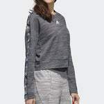 (WMNS) adidas Short Round Neck Pullover Sports Gray GE1131