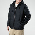 Men's Converse Casual Sports Cargo Hooded Long Sleeves Padded Black Jacket 10021637-A01