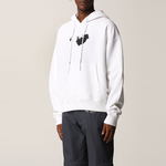 Men's Off-White FW21 Logo Printing Pullover Loose Version White OMBB037F21FLE0160110