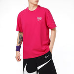 Nike Printing Logo Loose Breathable Sports Short Sleeve Red DB5951-615