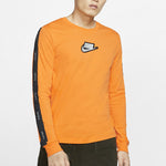 Men's Nike Logo Printing Round Neck Pullover Long Sleeves Yellow T-Shirt CI6215-886