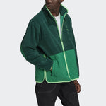 adidas originals Big Trfl Sherpa Outdoor Sport Casual Stitching Stand-collar Jacket Men's Green H09362