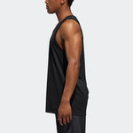 Men's adidas Solid Color Logo Sports Sleeveless Basketball Jersey/Vest Black DM7567
