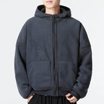 Men's adidas New Polar Fz Solid Color Reversible Athleisure Casual Sports Hooded Jacket Gray HG2076
