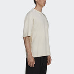 Men's Y-3 SS21 Rear Logo Printing Round Neck Short Sleeve Creamy White T-Shirt GV6082