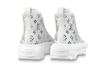 (WMNS) LOUIS VUITTON LV Squad Ankle Sneakers 'White with Crystal Monogram' 1A9RZO