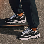 (WMNS) Skechers D'Lites 1.0 White/Black 66666125-BKW