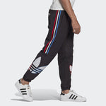 adidas originals Tricol Swtpant Contrasting Colors Stripe Logo Bundle Feet Sports Pants Black GN3577