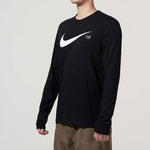 Men's Nike Large Logo Printing Sports Round Neck Pullover Black DD3375-010