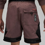 Men's Air Jordan x Paris Saint-Germain Series Splicing Mesh Drawstring Sports Shorts Brown DN6149-291