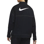 (WMNS) Nike SS22 Sportswear Swoosh Back Logo Printing Woven Jacket Autumn Black DM6204-010