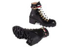(WMNS) Gucci Sylvie Series Webbing Leather Ankle Boots Black 481156-DKS30-1159