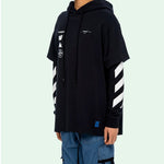Off-White C/O Virgil Abloh Men'S Black Diag Mariana Hooded Tee OMAB033E191850051088