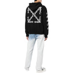 Men's Off-White FW22 Chain Logo Printing Zipper Loose Fit Autumn Black OMBE013F22FLE0061001