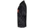 Men's Air Jordan Logo Full Print Chest Zipper Cardigan Short Sleeve Black Shirt DM3109-010