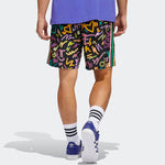 Men's adidas Graffiti Full Print Sports Shorts Black HC3087