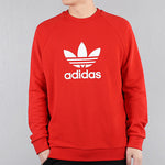 adidas originals Trefoil Crew Pullover Sports Red FM3781